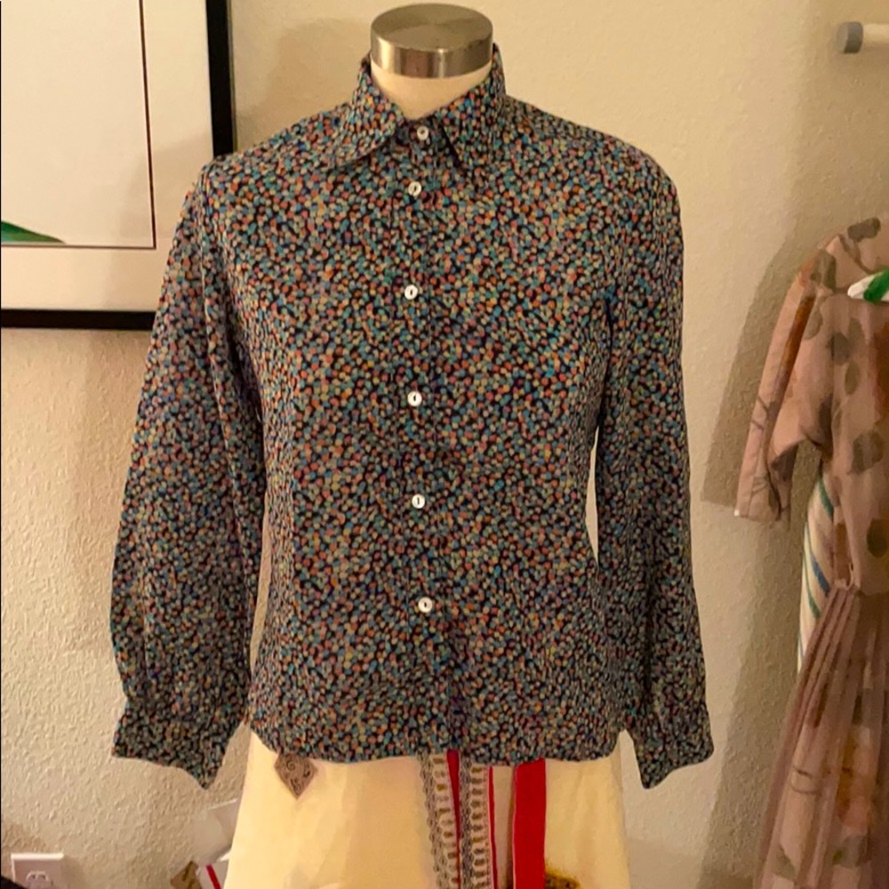 Liberty Print Wool Vintage Blouse